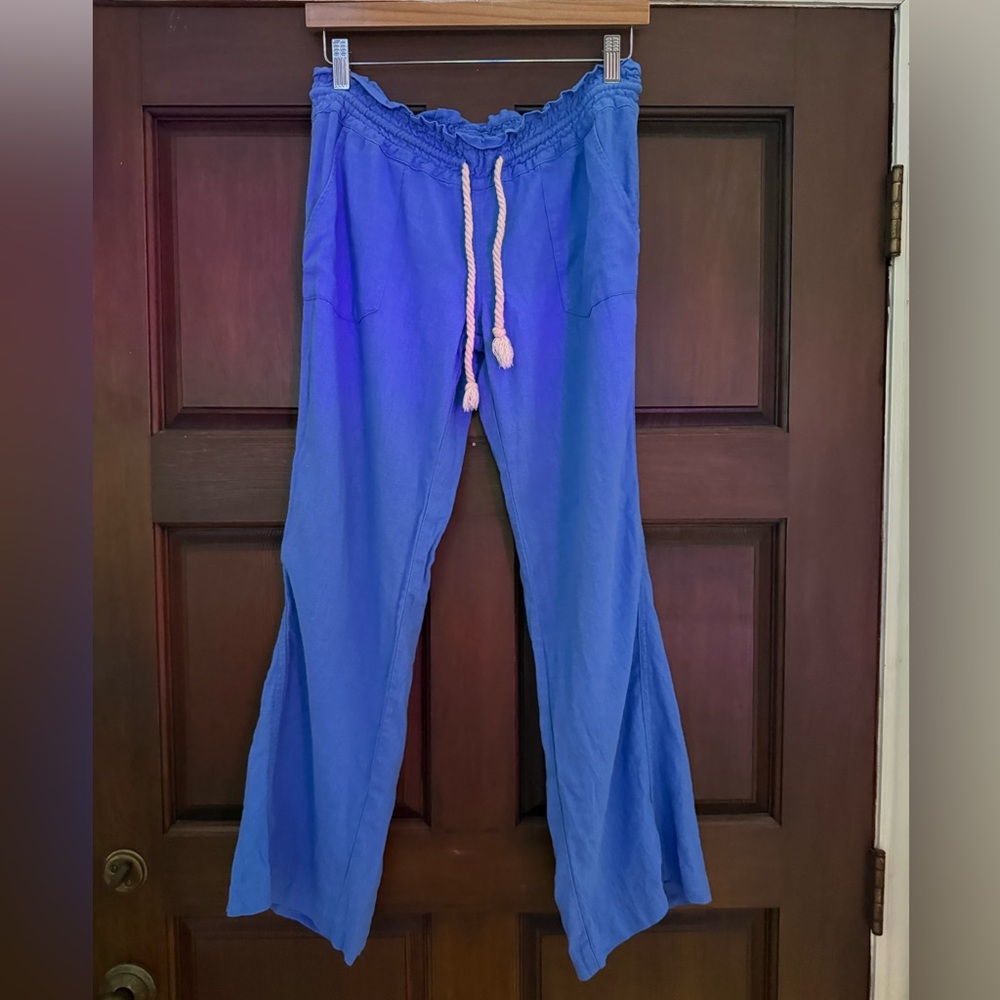 Roxy Blue Wide-Leg Drawstring Pants